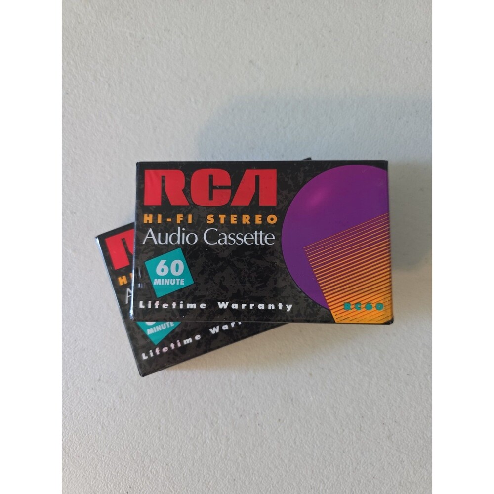 RCA 2x Audio Cassette Tapes Sealed Package (60 Minutes) Blank Hi Fi Stereo